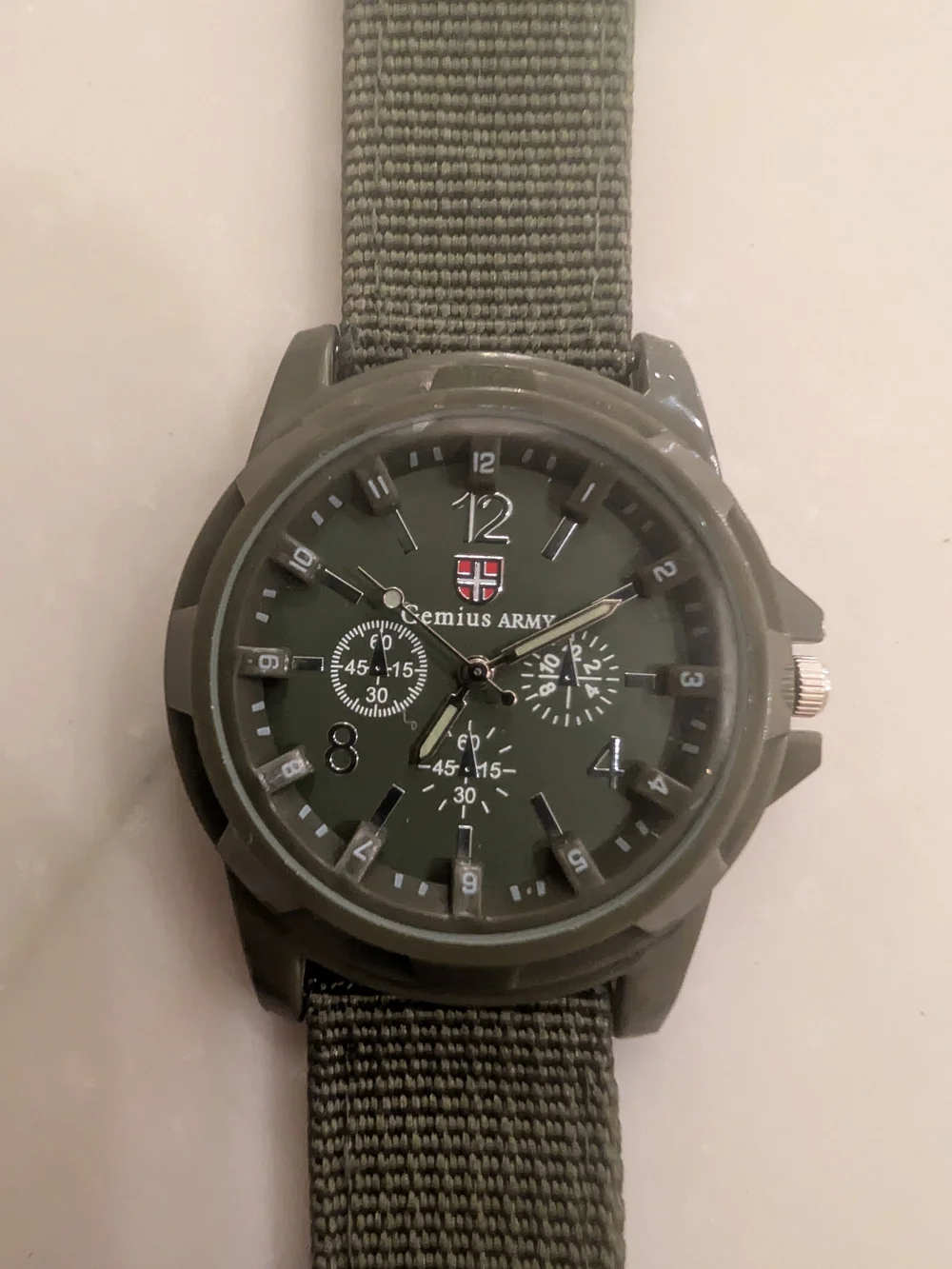 Gemius Army Military Style Quartz Watch – Green Nylon Band